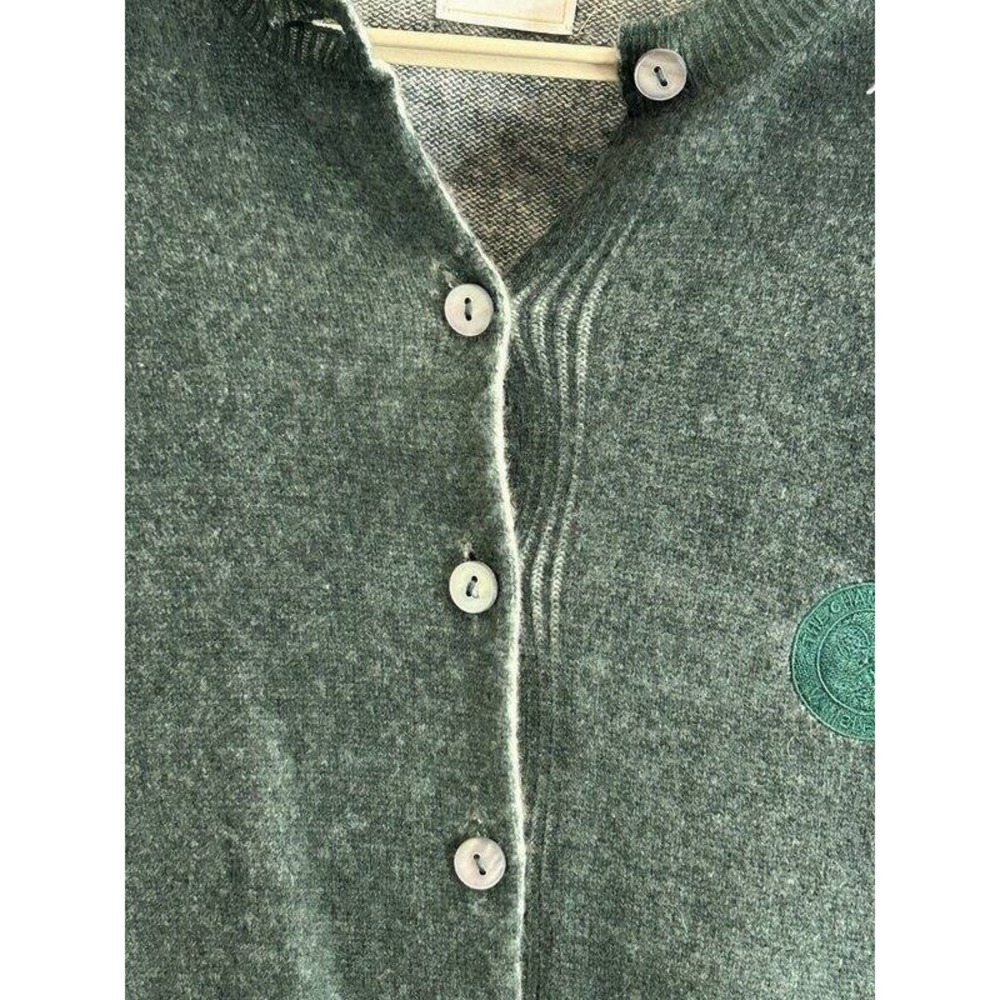 Rolex 100% Cashmere Green Cardigan Sweater Long Sleeve Button Front Wimbledon XS - Picture 5 of 11